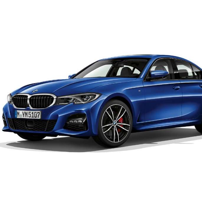 BMW 3-sarjan Sedan, Business M Sport -malli. Sivukuva BMW 3-sarjan Sedanin Business M Sport -mallista.