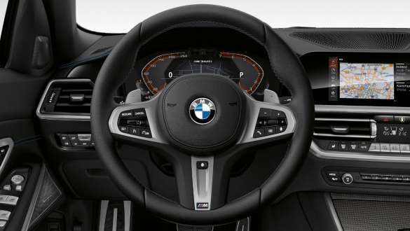 Nahkainen M-ohjauspyörä, BMW M340i xDrive Sedan G20 2020 BMW M340i xDrive Sedan G20 2020, nahkainen M-ohjauspyörä, ohjaamo, sisätila