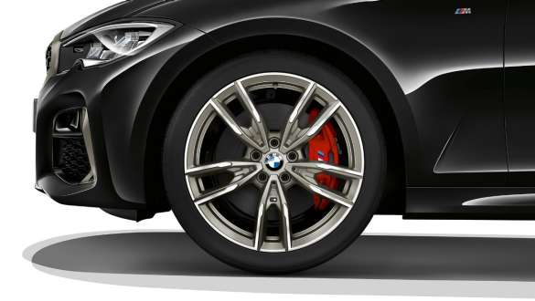 19" M-kevytmetallivanteet 792 M Bicolor, BMW M340i xDrive Sedan G20 2020 BMW M340i xDrive Sedan G20 2020, 19" M-kevytmetallivanteet 792 M Bicolor, lähikuva vanteesta