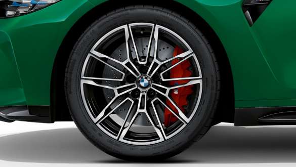 Taotut 19"/20" M-vanteet 825 M Bicolor Black, BMW M3 Sedan G80 2020 BMW M3 Sedan G80 2020, taotut 19"/20" M-vanteet 825 M Bicolor Black, lähikuva vanteesta