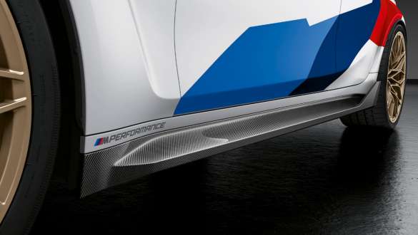 M Performance -sivuhelmalisä Carbon, BMW M3 Sedan G80 2020 BMW M3 Sedan G80 2020, M Performance -sivuhelmalisä Carbon, lähikuva