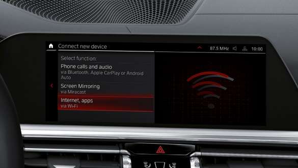 WLAN Hotspot, BMW M3 Sedan -autot G80 G20 BMW M3 Sedan -autot G80 G20, WLAN Hotspot, monitoiminäyttö, sisätila