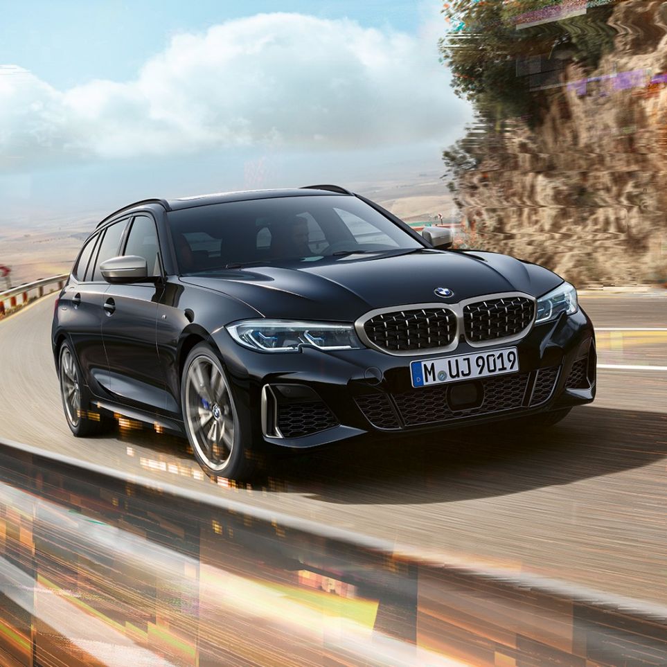 Keulan muotoilu, jäähdyttimensäleikkö ja ilmanottoaukot BMW M340i xDrive Touring, keulan muotoilu, jäähdyttimensäleikkö ja ilmanottoaukot