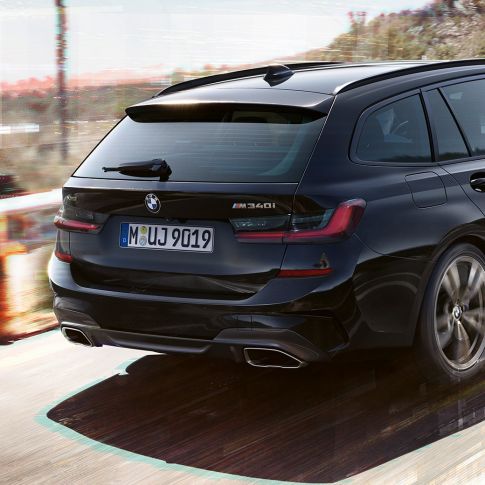 Perän muotoilu, pakoputkenpäät BMW M340i xDrive Touring, perän muotoilu, pakoputkenpäät