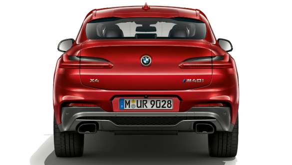 Perä ja takavalot, BMW X4 Perä ja takavalot, BMW X4 M40i G02 2018 Flamenco Red Brilliant Effect, näkymä takaosasta