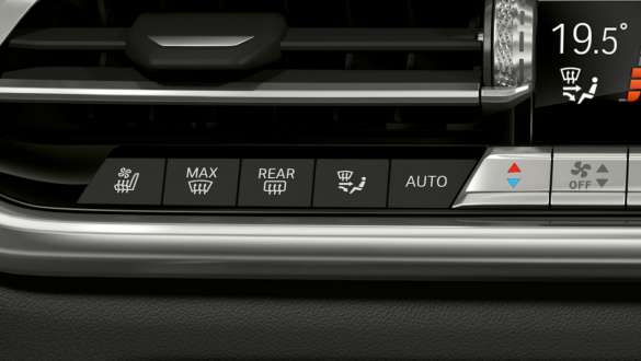 BMW X6, ohjaamo, jossa Automate My Habits. BMW X6, ohjaamo, kuva ilmastointisäädöistä.