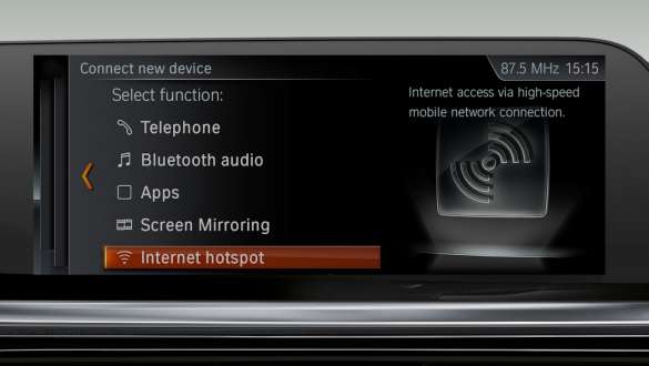 BMW Z4 Roadsterin WLAN-lähiverkko Kuva BMW Z4 Roadsterin ohjaamosta