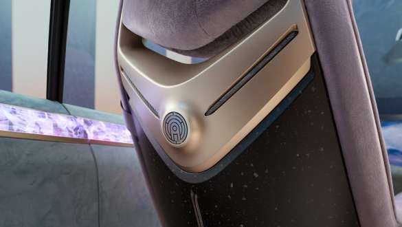 BMW i Vision Circular 2021 -mallin helppo purkaminen BMW i Vision Circular 2021 -visioajoneuvo, sisäpuolen muotoilu, helppo irrottaminen pikaliittimillä