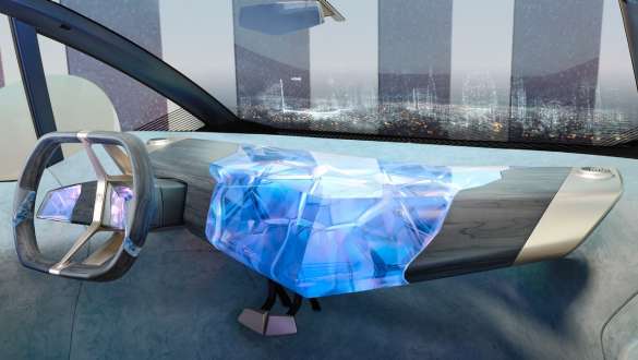 Shy Tech BMW i Vision Circular 2021 BMW i Vision Circular 2021 -visioajoneuvo, sisäpuolen muotoilu Shy Tech