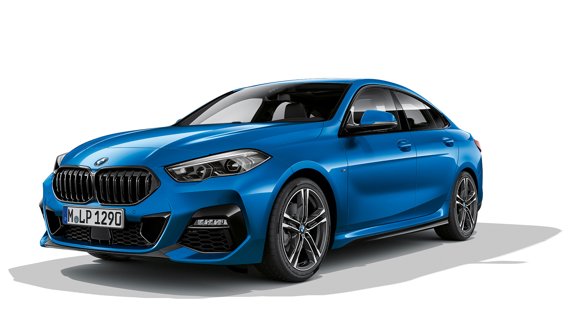 M-kevytmetallivanteet, BMW 2-sarjan Gran Coupé Business M Sport M-kevytmetallivanteet, BMW 2-sarjan Gran Coupé Business M Sport metalliväri Misano Blue F44, 3/4-näkymä keulasta