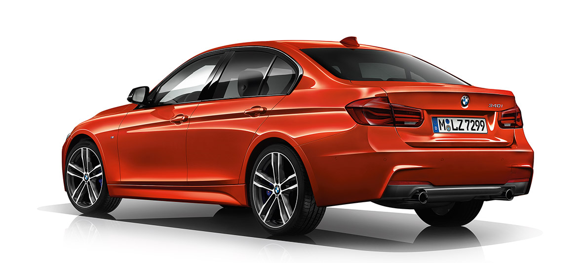 BMW 3-sarjan Sedan Business M Sport Shadow takaviistosta BMW 3-sarjan Sedan Business M Sport Shadow takaviistosta