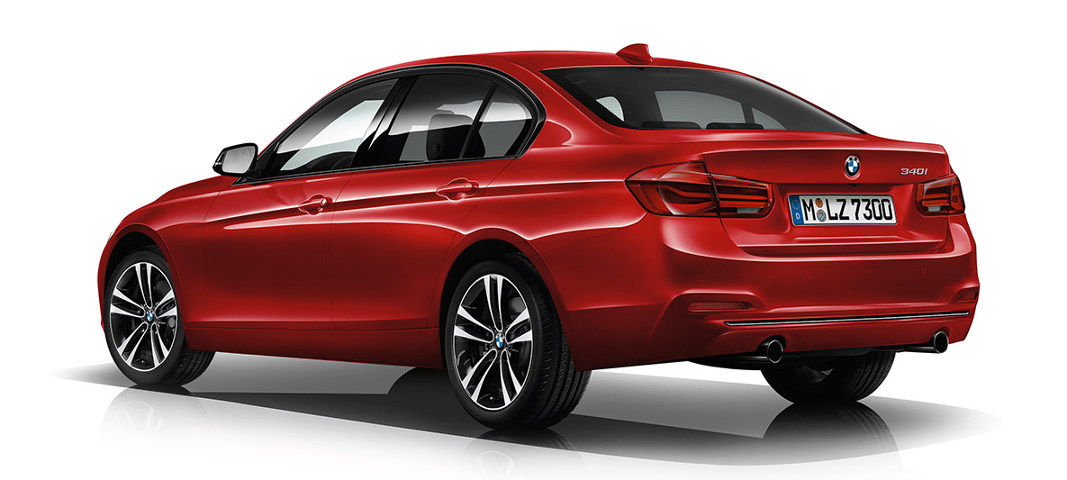 BMW 3-sarjan Sedan Business Sport Shadow takaviistosta BMW 3-sarjan Sedan Business Sport Shadow takaviistosta