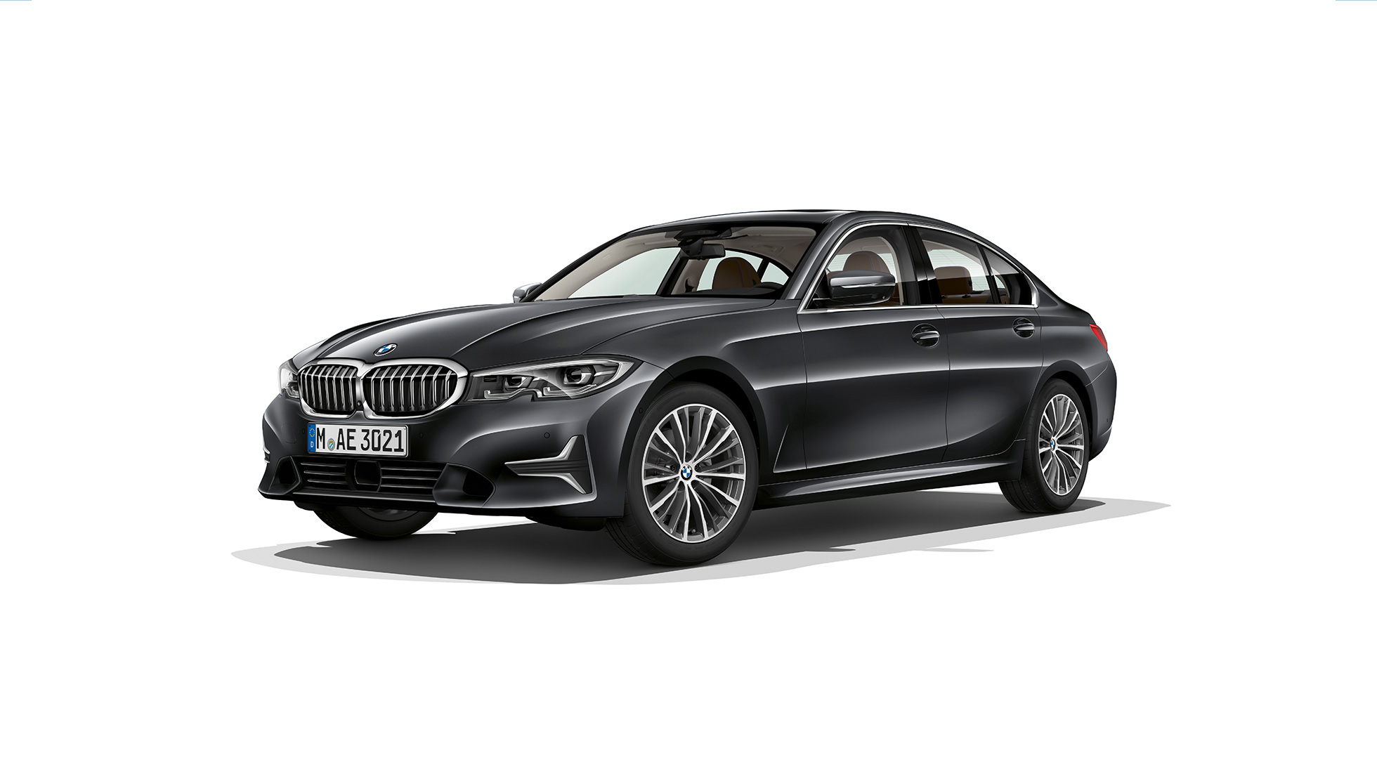 BMW 3-sarjan Sedan, Business Luxury -malli. Sivukuva BMW 3-sarjan Sedanin Business Luxury -mallista.