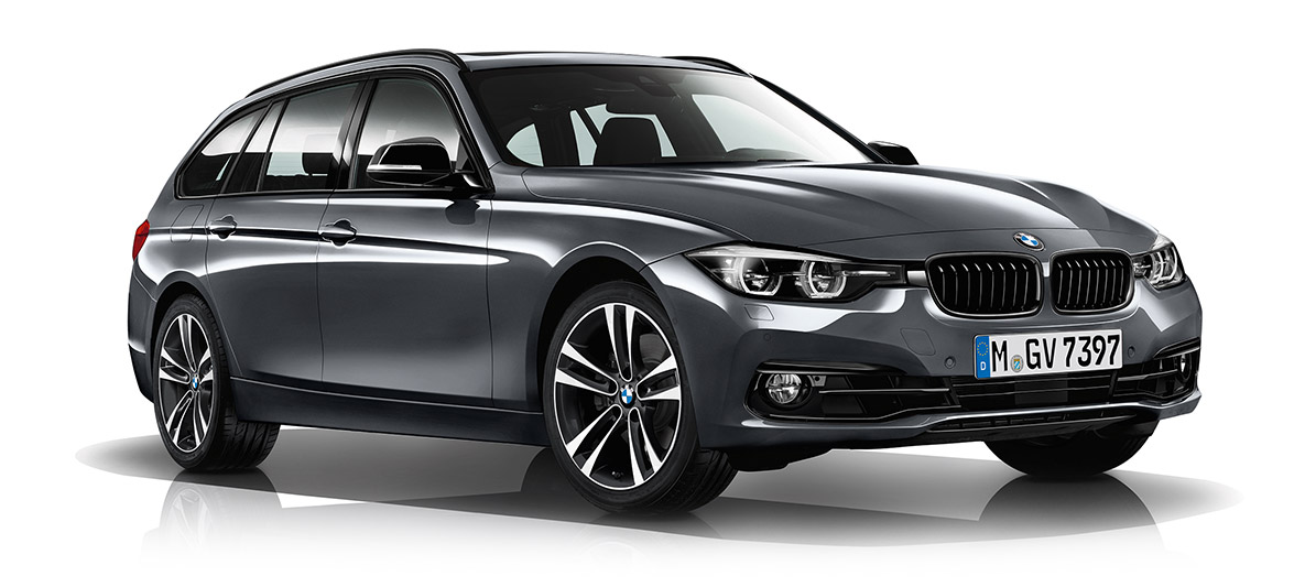 BMW 3-sarjan Touring Business Sport Shadow etuviistosta BMW 3-sarjan Touring Business Sport Shadow etuviistosta