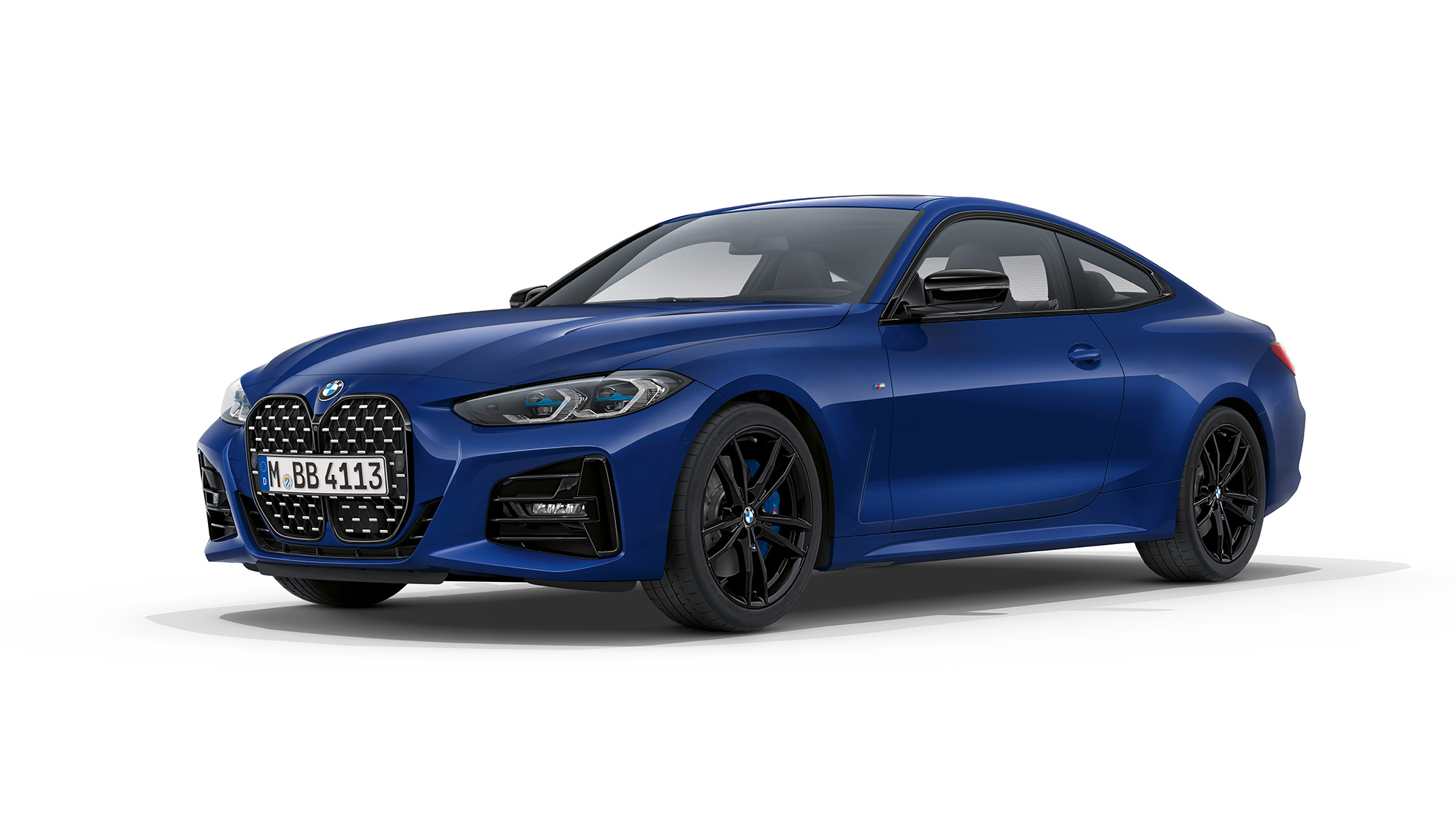 BMW 4-sarjan Coupé Business M Sport -paketti G22 2020 BMW 4-sarjan Coupé G22 2020 Business M Sport -paketti, metalliväri Arctic Race Blue, kolmen neljäsosan näkymä keulasta