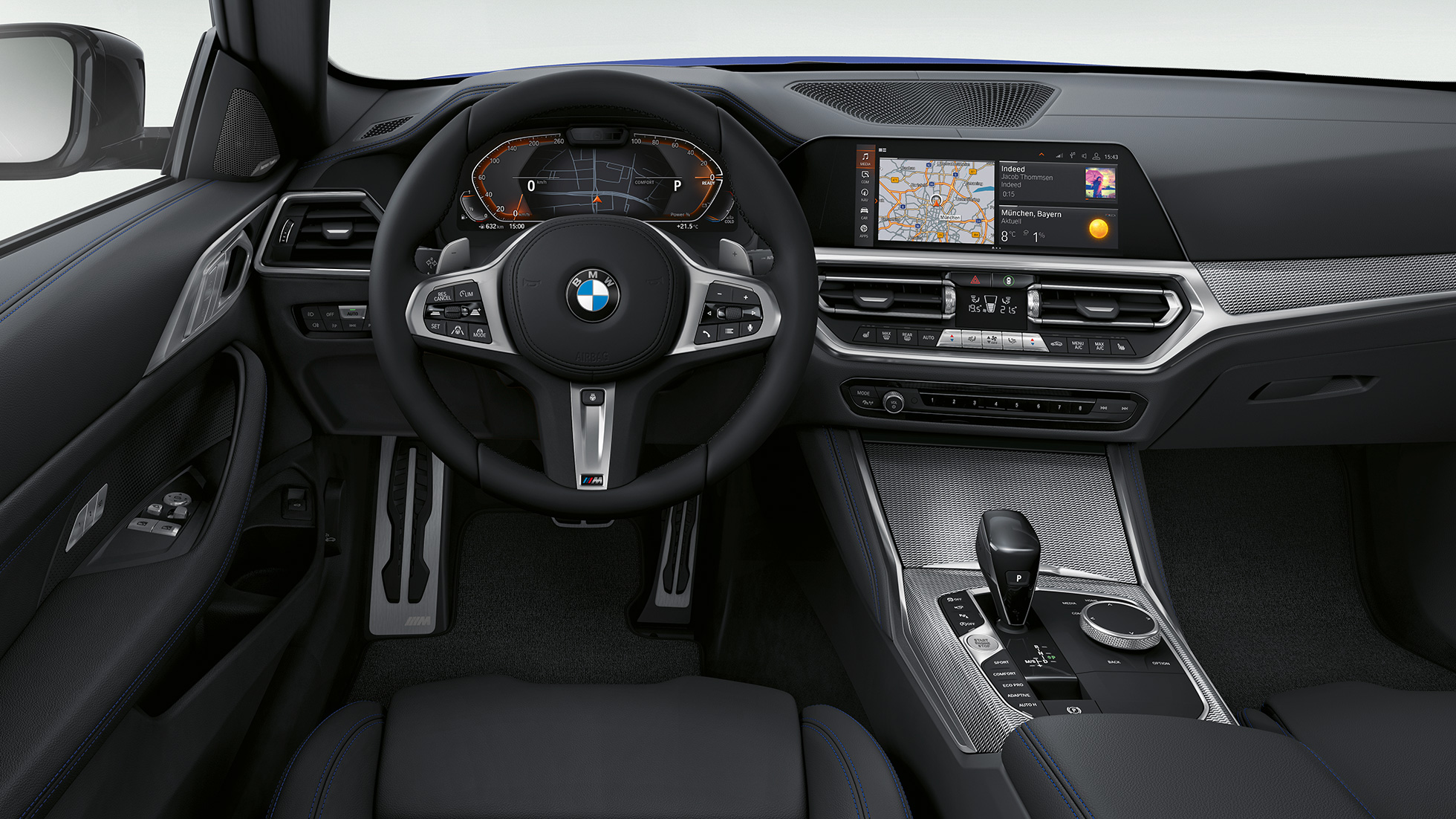 Verhoilu, BMW 4-sarjan Coupé Business M Sport -paketti G22 2020 Exclusive-nahkaverhoilu, BMW 4-sarjan Coupé G22 2020 Business M Sport -paketti, sisätila