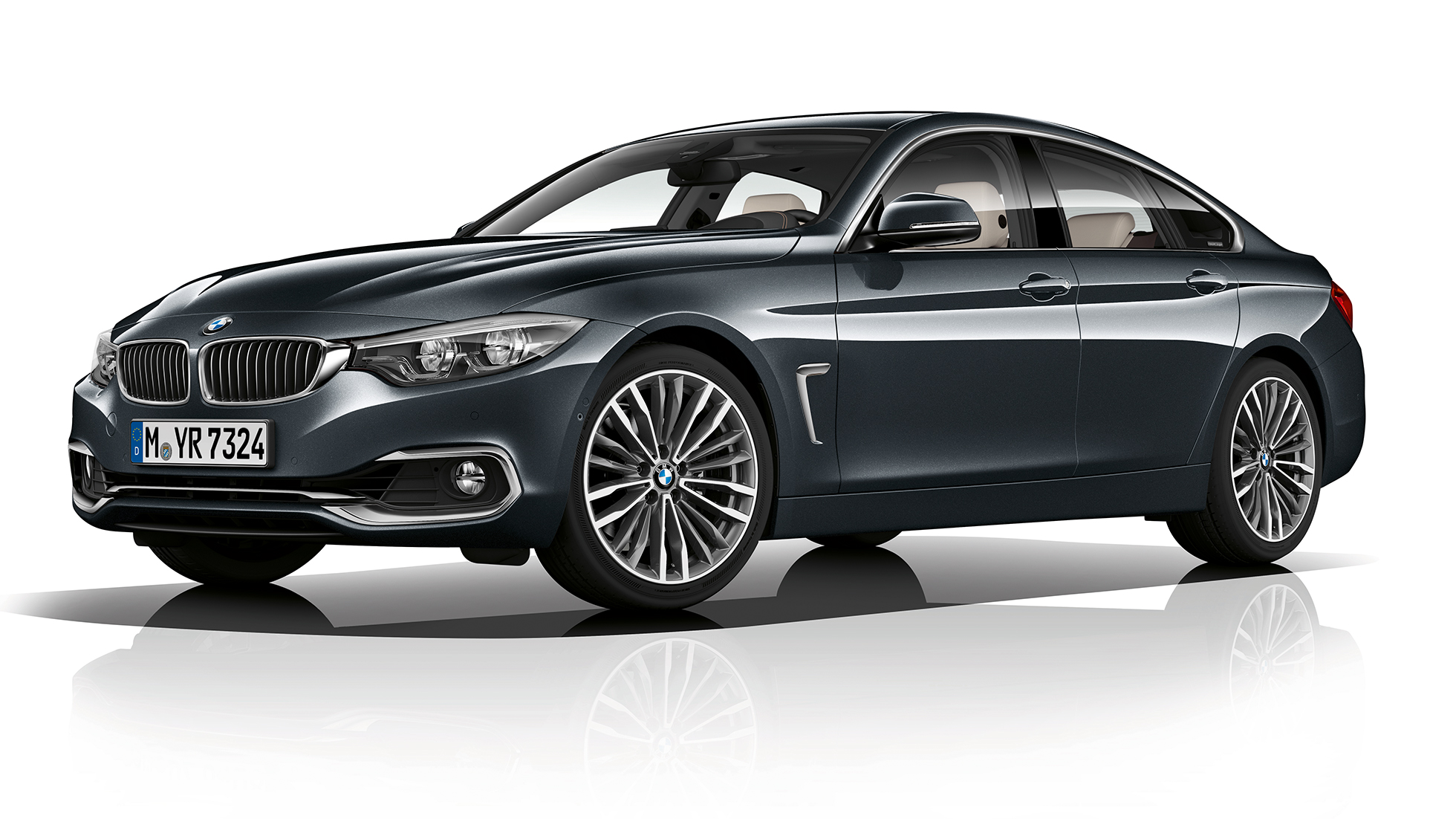 BMW 4-sarjan Gran Coupé, Business Luxury, kolmen neljäsosan kuva edestä BMW 4-sarjan Gran Coupé, Business Luxury, kolmen neljäsosan kuva edestä