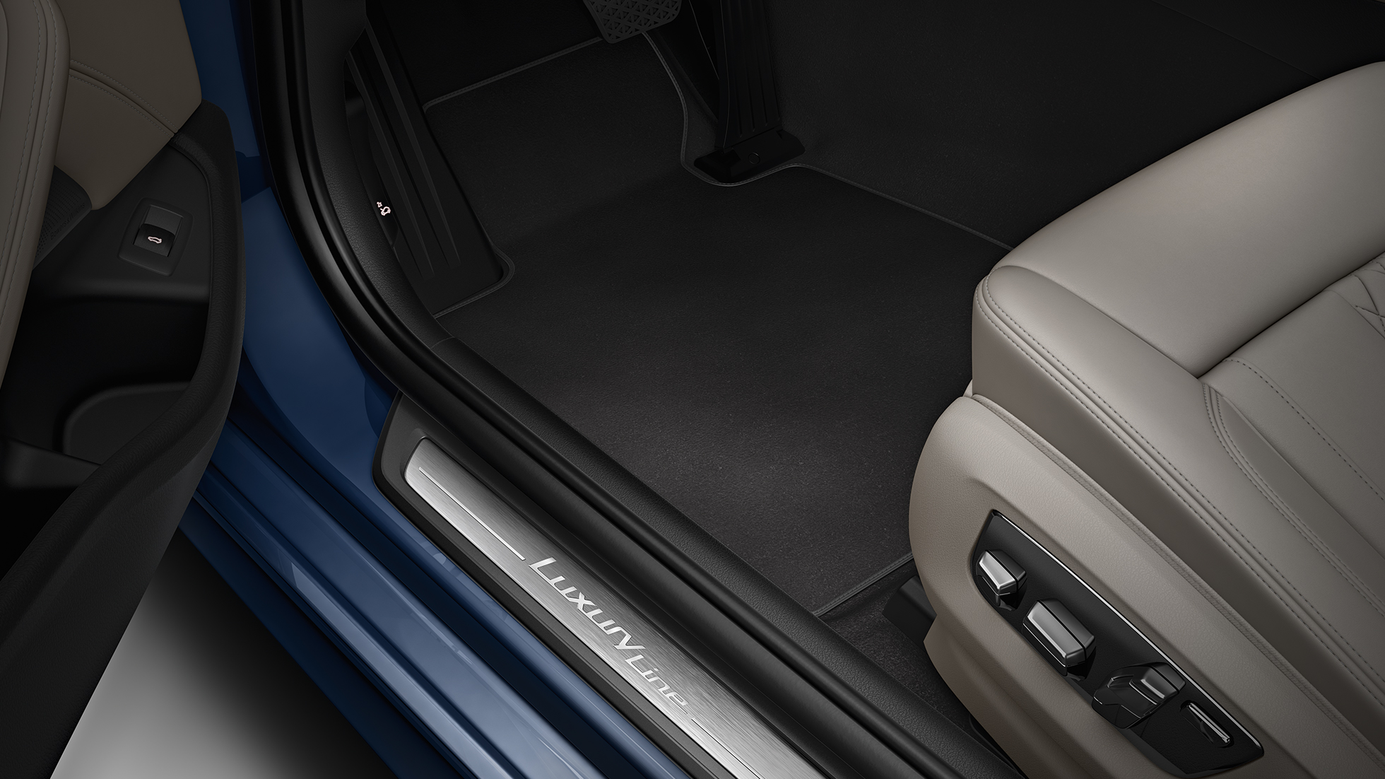 Business Luxury, BMW 5-sarjan Sedanin sisätila Business Luxury, BMW 5-sarja, Sedan 540d, Sedan G30, metalliväri Imperial Blue helmiäisefekti, sisätila