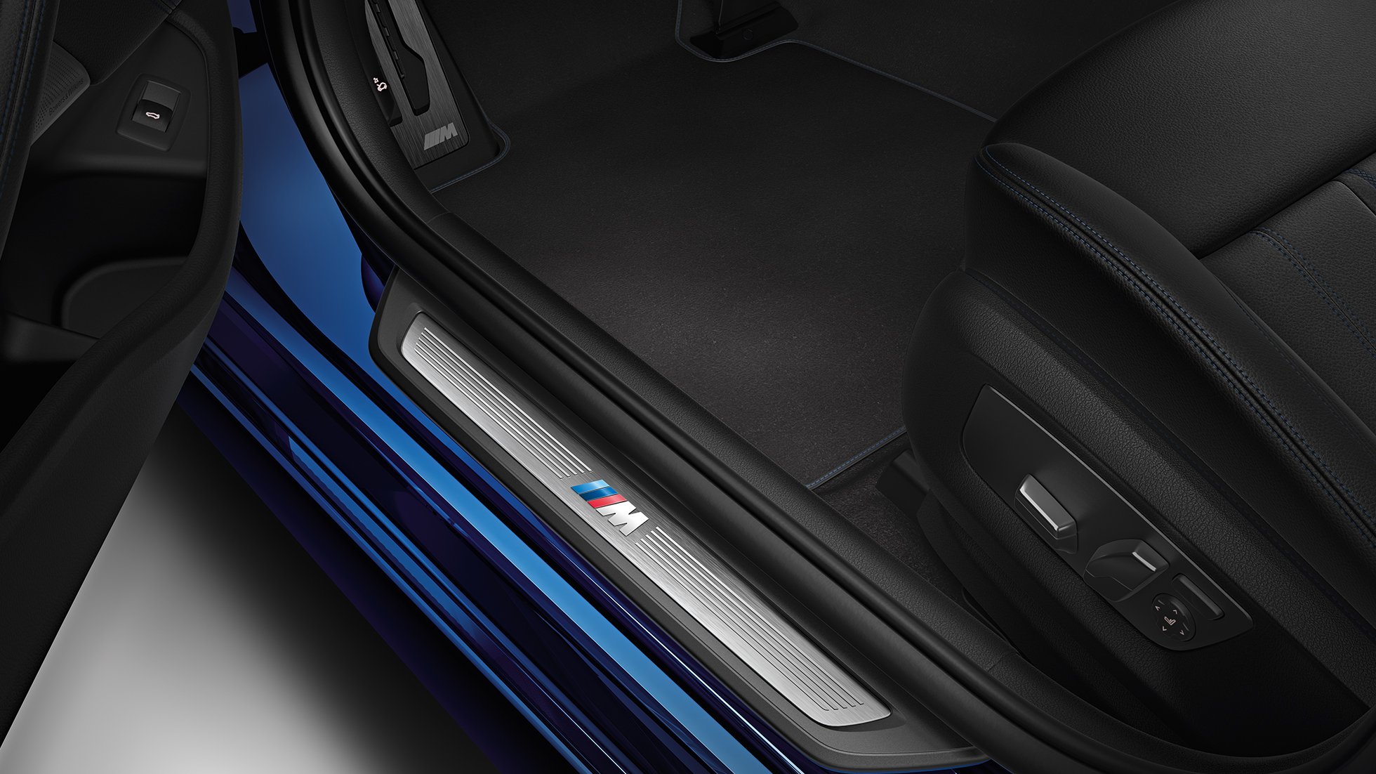 M Sport -paketti, BMW 5-sarjan Sedanin sisätila, Sedan 540i M Sport -paketti, BMW 5-sarja, Sedan 540i, Sedan G30, metalliväri Mediterranean Blue, sisätila