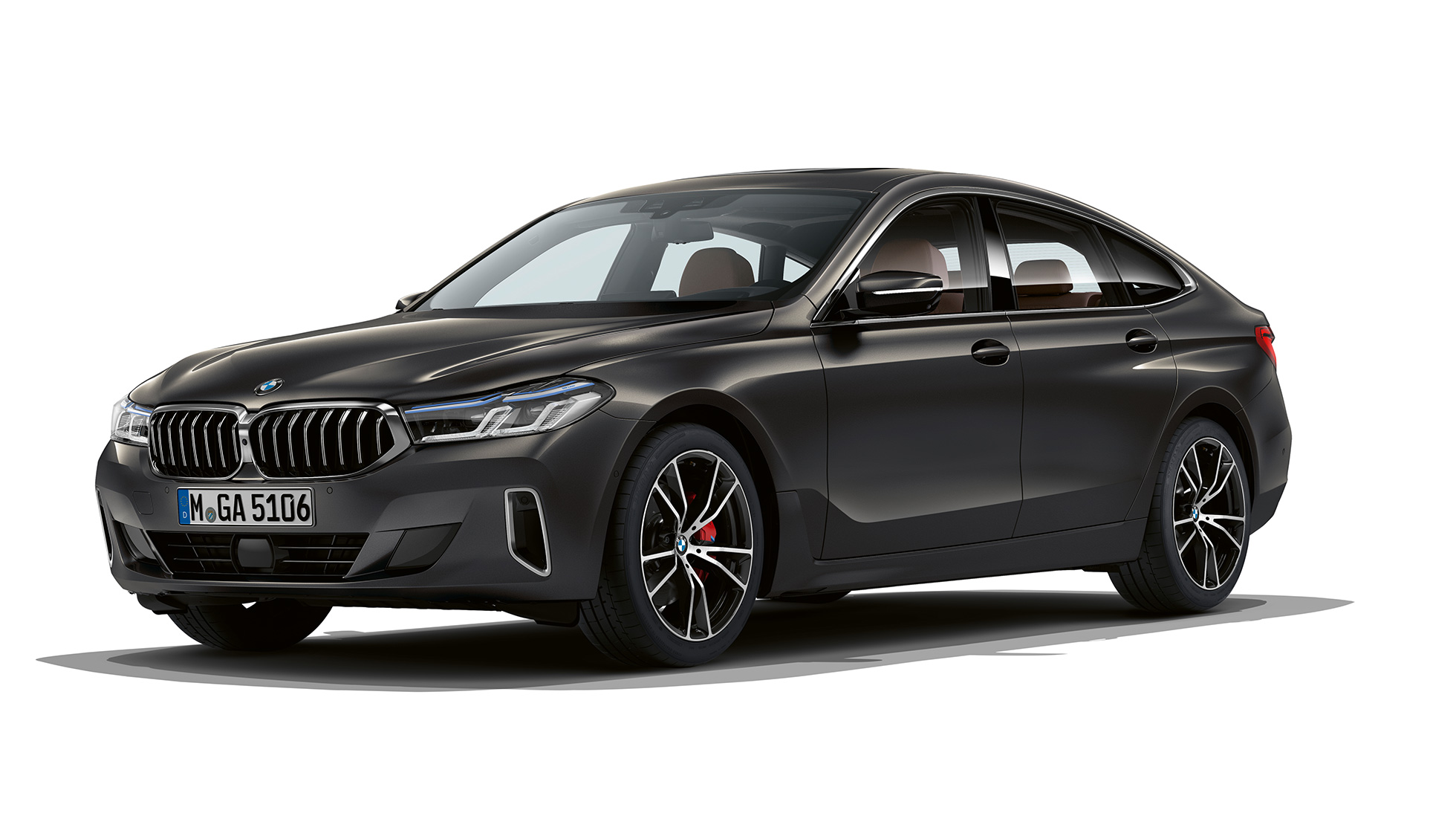 BMW 6-sarjan Gran Turismo Business Luxury G32 2020 BMW 6-sarjan Gran Turismo G32 640d xDrive 2020 Business Luxury Dravite Grey kolmen neljäsosan näkymä keulasta