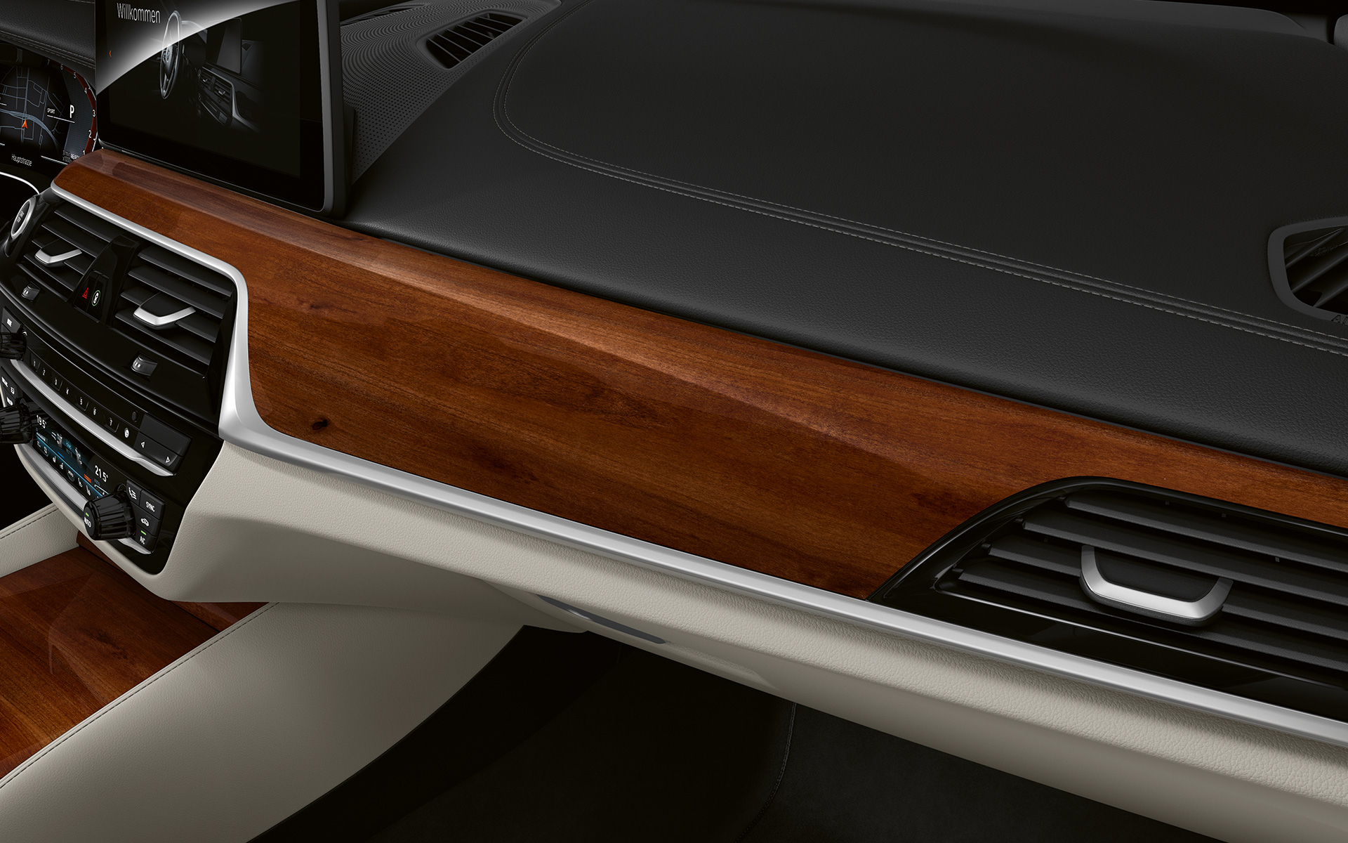 BMW Individual -jalopuusisäkoristelistat Plum Brown High-gloss, korostuksella Pearl Gloss Chrome, BMW 6-sarjan Gran Turismo 2020 G32 BMW Individual -jalopuusisäkoristelistat Plum Brown High-gloss, korostuksella Pearl Gloss Chrome, BMW 6-sarjan Gran Turismo G32 2020, sisätilan ohjaamo