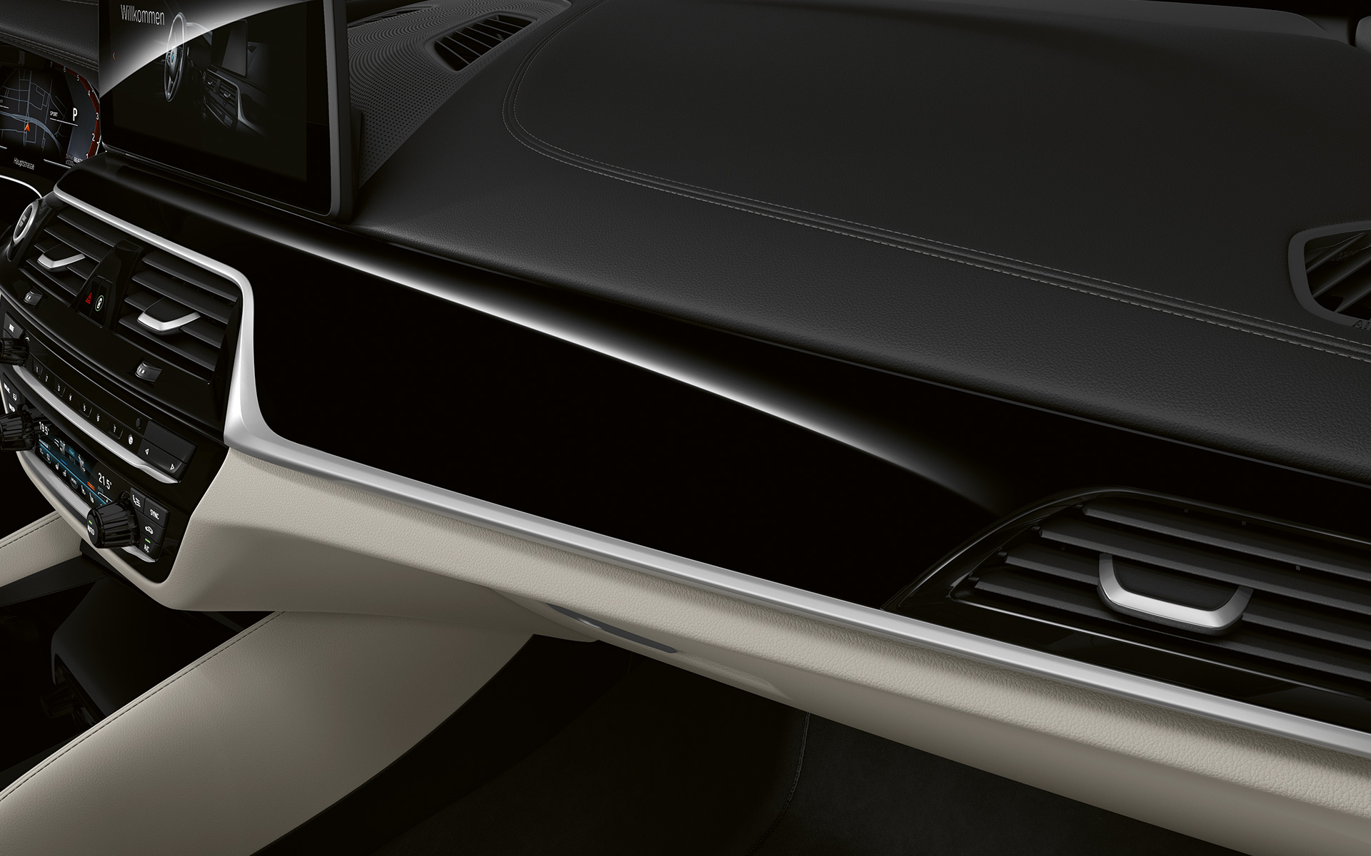 BMW Individual -sisäkoristelistat Piano Finish Black, BMW 6-sarjan Gran Turismo 2020 G32 BMW Individual -sisäkoristelistat Piano Finish Black, BMW 6-sarjan Gran Turismo IG32 2020, sisätilan ohjaamo