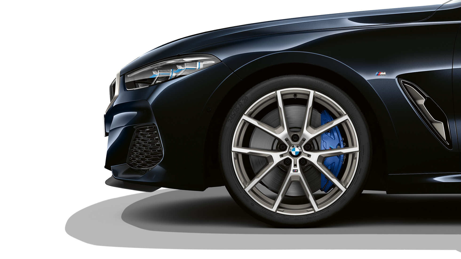 19" M-kevytmetallivanteet Double-spoke 727 M Bicolor. BMW 8-sarjan Coupé, metalliväri Carbon Black, 19'' M-kevytmetallivanteet Double-spoke 727 M Bicolor