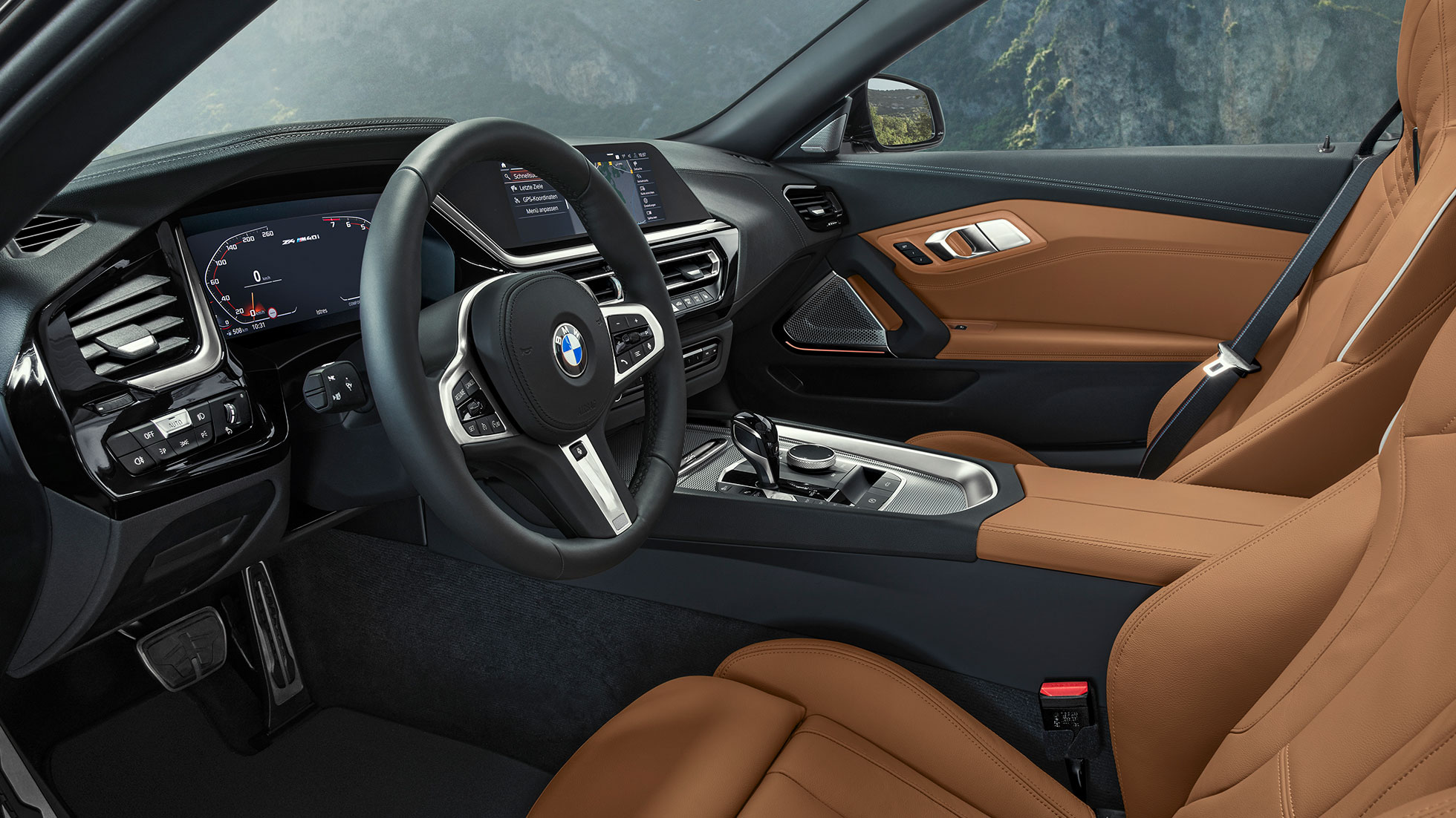 Sisätila, BMW Z4 M40i G29 Ohjauspyörä, BMW Z4 Roadster M40i G29 2019, sisätila