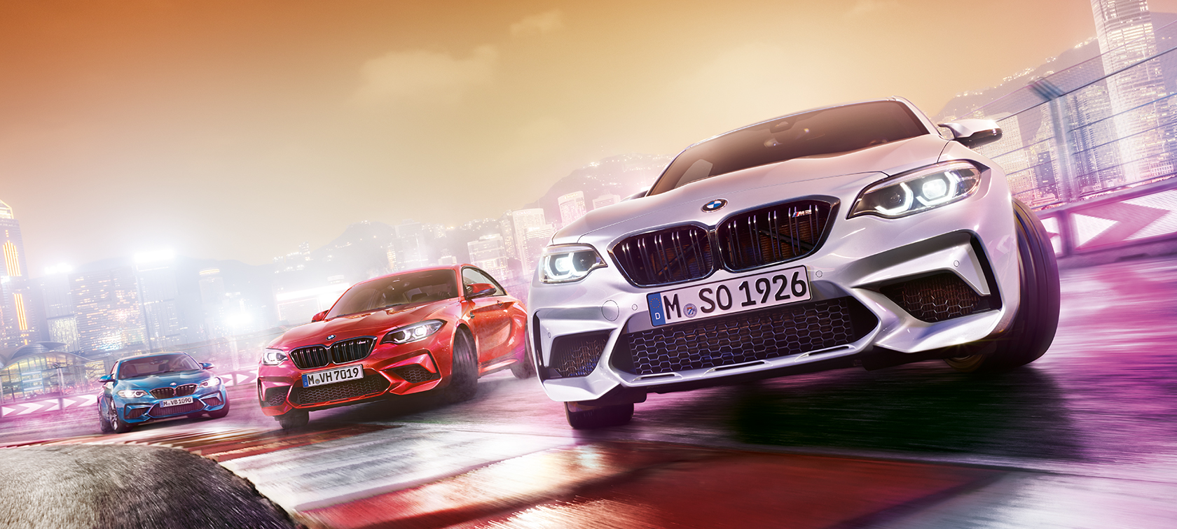 BMW M5 Competitionin muotoilu Muotoilu BMW M2 Competition F87 2018 Hockenheim, metalliväri Silver, 3/4-näkymä keulasta