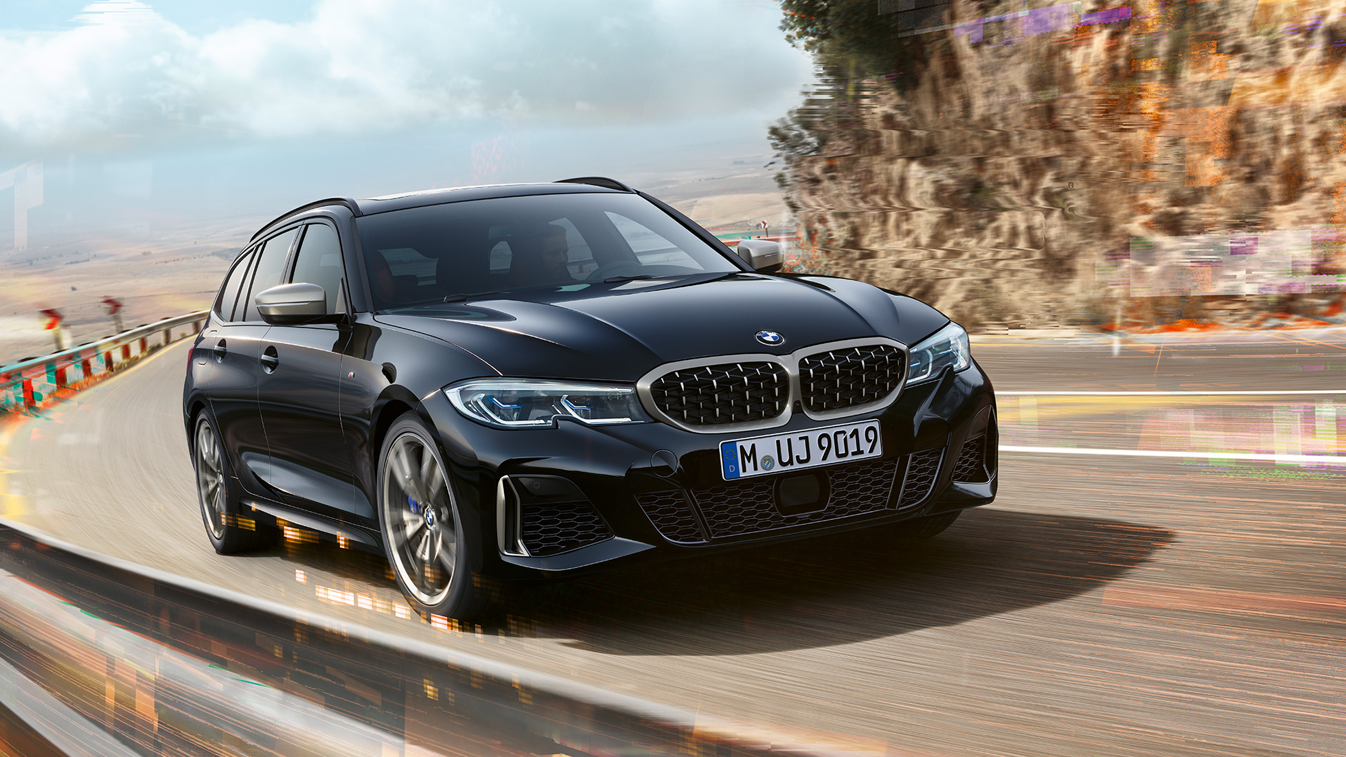 Keulan muotoilu, jäähdyttimensäleikkö ja ilmanottoaukot BMW M340i xDrive Touring, keulan muotoilu, jäähdyttimensäleikkö ja ilmanottoaukot