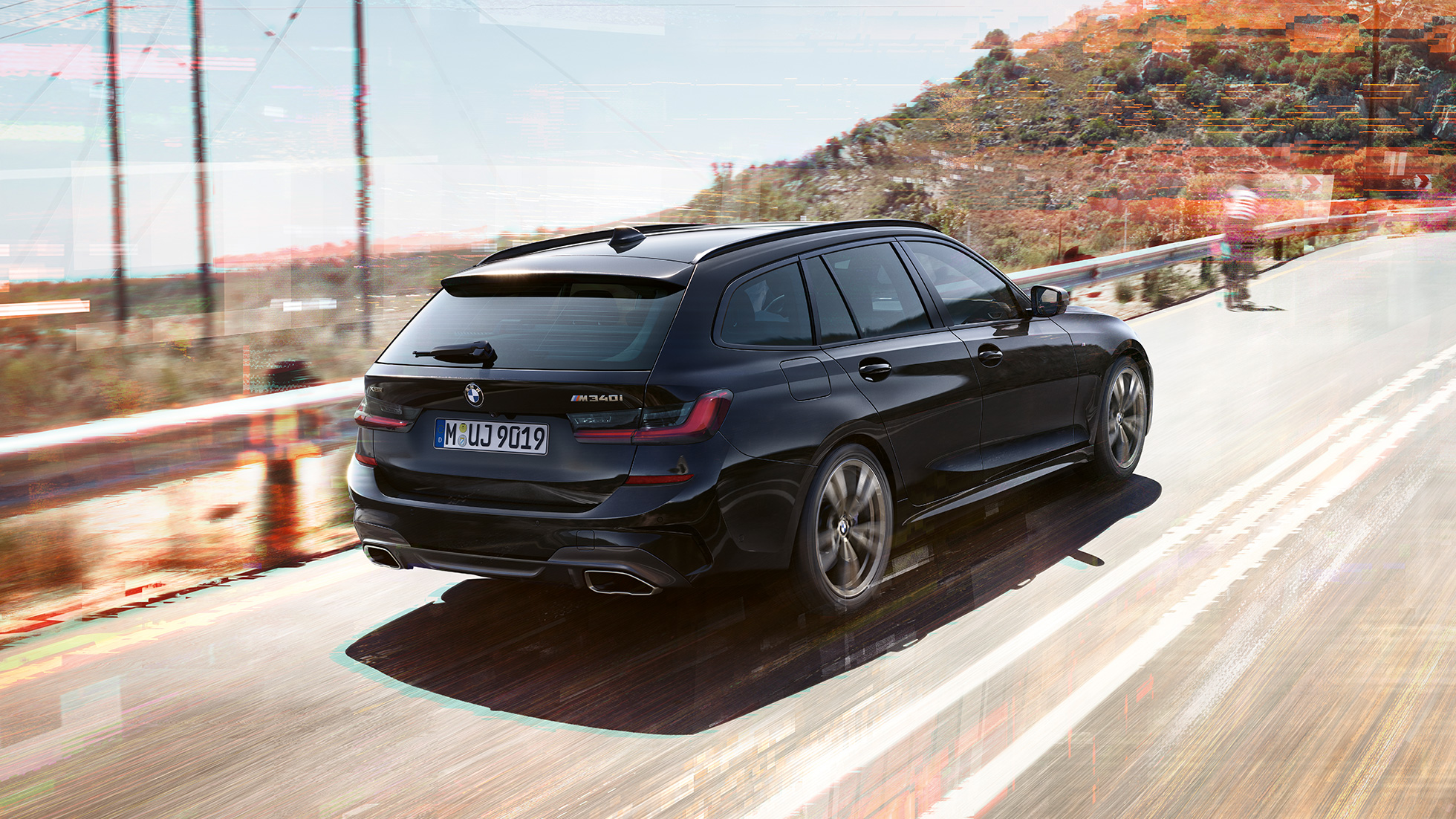 Perän muotoilu, pakoputkenpäät BMW M340i xDrive Touring, perän muotoilu, pakoputkenpäät