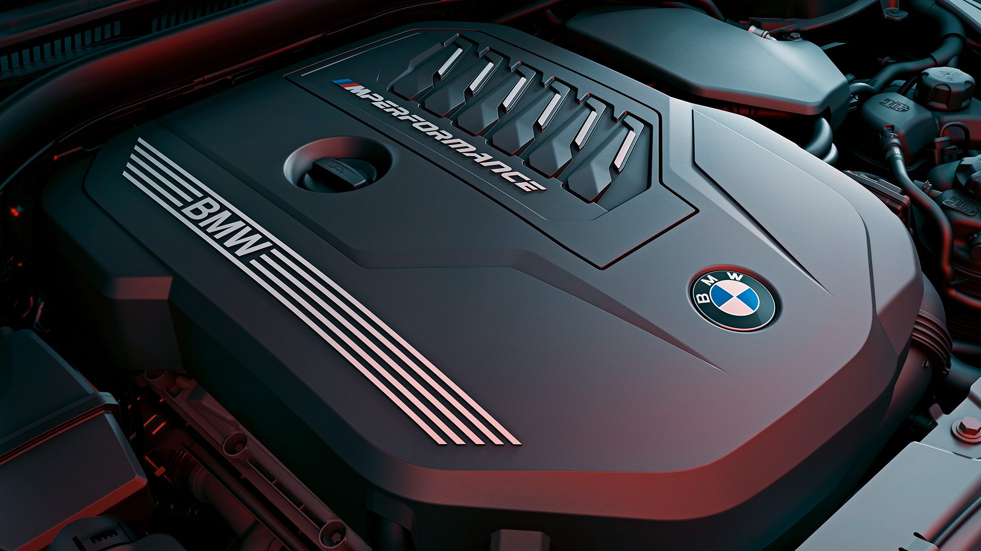 BMW TwinPower Turbo -bensiinimoottori, BMW M440i xDrive Coupé G22 2020 Kuusisylinterinen BMW TwinPower Turbo -bensiinirivimoottori, BMW M440i xDrive Coupé G22 2020, lähikuva