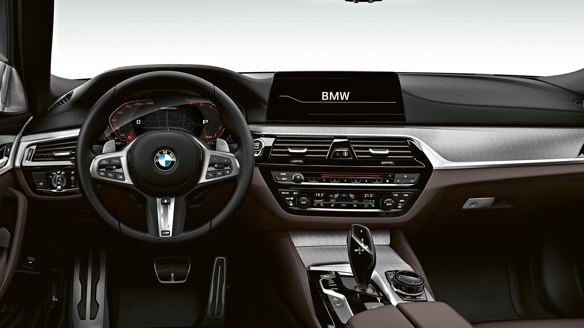 Ohjaamo. BMW M550i ja BMW M550d, muotoilu, ohjaamo.