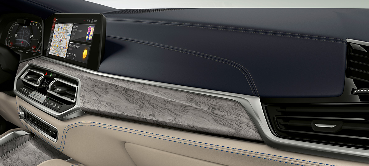 BMW X6 M Individual F96 2020, sisätila BMW X6 M F96 2020, sisätila, sisäkoristelista Individual Ash Grain Silver Grey High-gloss