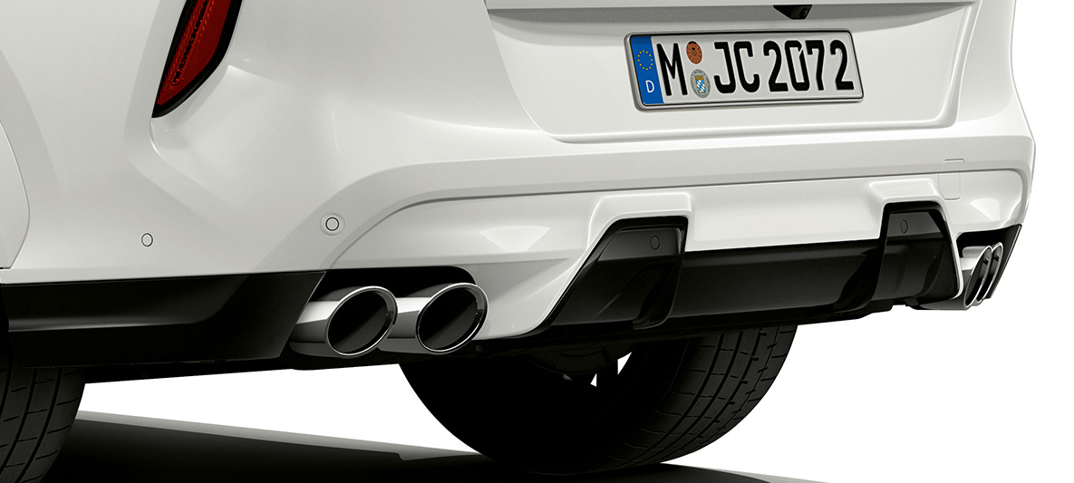 BMW X6 M:n (F96) takahelma Takahelma, BMW X6 M F96 2020 SUV takaa katsottuna