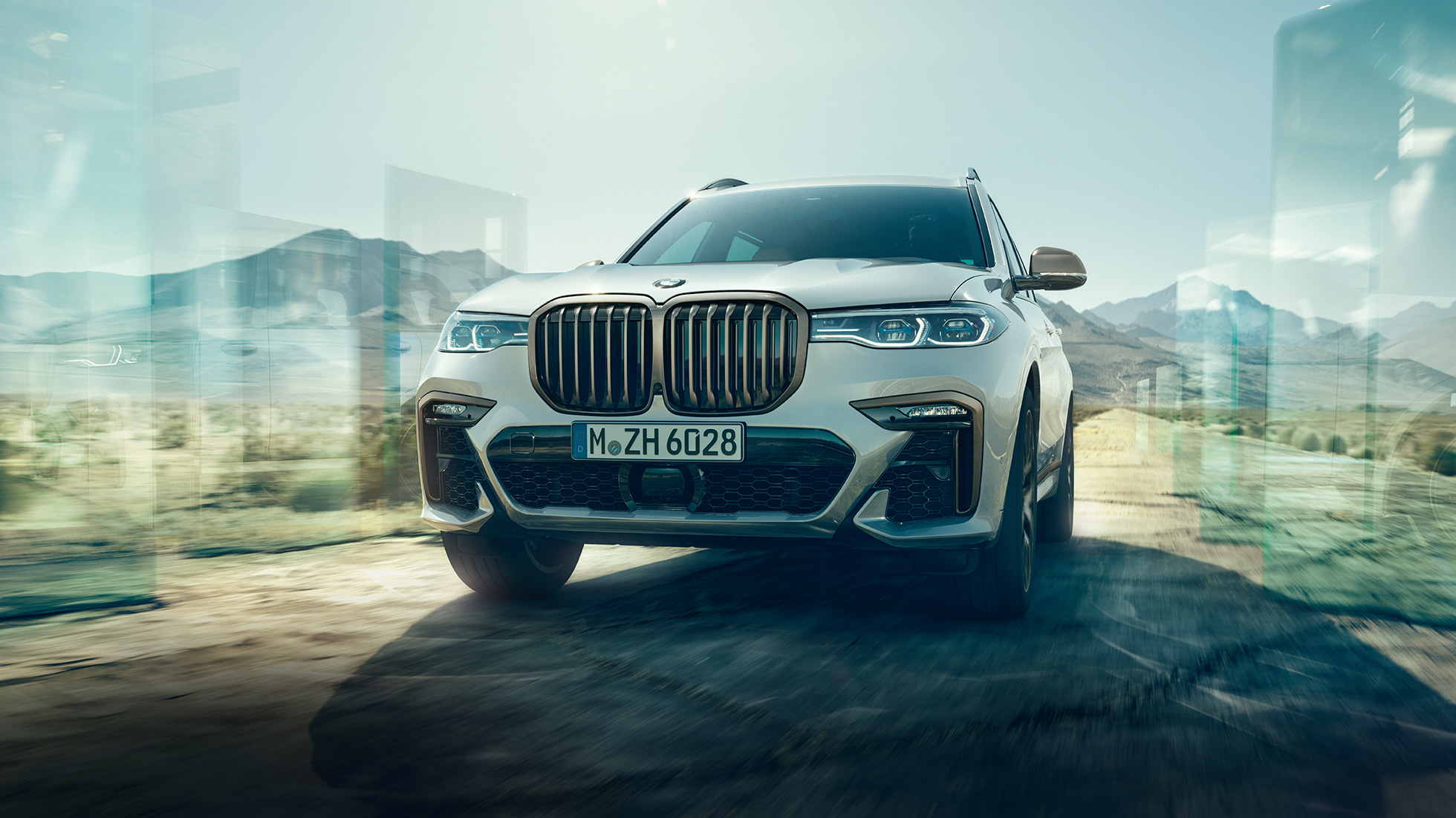 BMW X7 M50d, näkymä edestä BMW X7 M50d Mineral White, näkymä edestä, G07, 2019