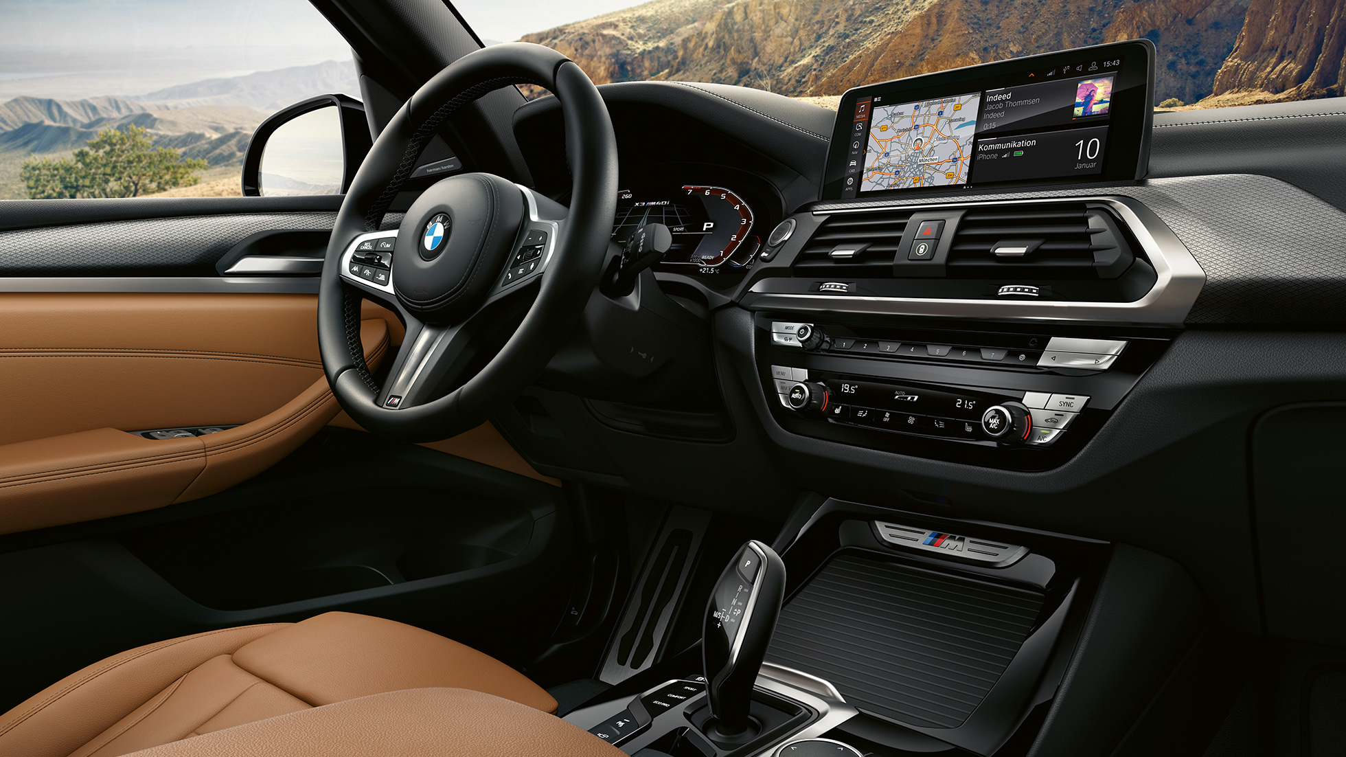 BMW X3 M40i, ohjauspyörä ja kojelauta BMW X3 M40i, ohjauspyörä ja kojelauta