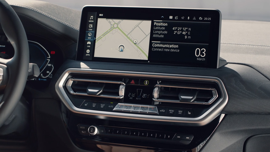 BMW X3 G01, keskustietonäyttö 2021 BMW X3 G01, keskustietonäyttö 2021