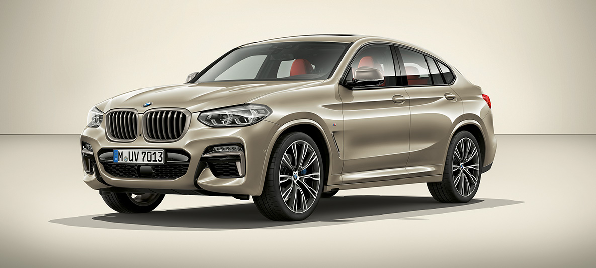 BMW Individual -metalliväri Sunstone, BMW X4 BMW Individual Collection, BMW X4 G02 2018 metalliväri Sunstone, kolmen neljäsosan sivunäkymä