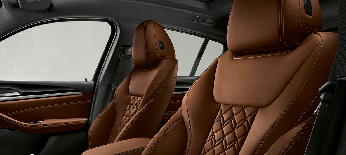 Laajennettu BMW Individual -nahkaverhoilu Merino, värinä Tartufo, BMW X4 Laajennettu BMW Individual -nahkaverhoilu Merino, värinä Tartufo, BMW X4 G02 2018, sisätila