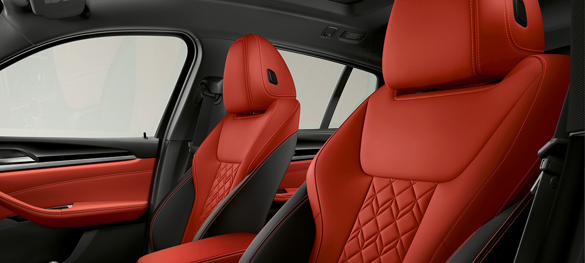 Laajennettu BMW Individual -nahkaverhoilu Merino, värinä Fiona Red / Musta, BMW X4 Laajennettu BMW Individual -nahkaverhoilu Merino, värinä Fiona Red / Musta, BMW X4 G02 2018, sisätila