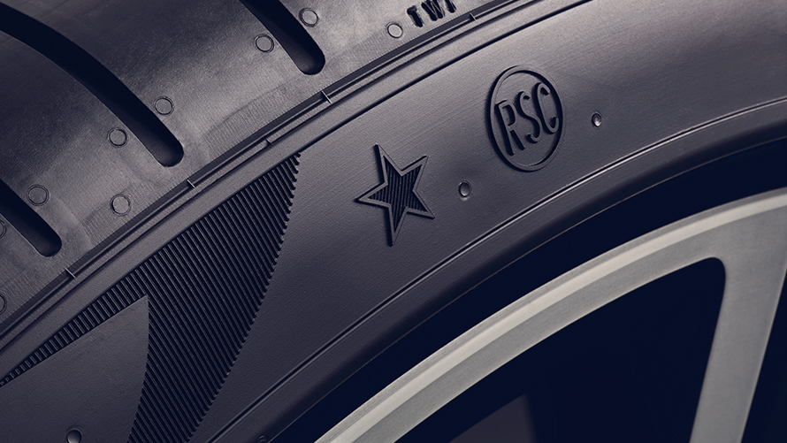 BMW:n renkaat ja vanteet, EU-rengasmerkki, lähikuva