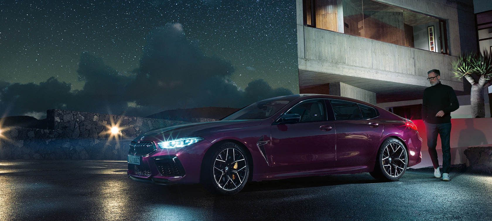 Uusi BMW M8 Competition Gran Coupé Uusi BMW M8 Competition Gran Coupé F93 2020 BMW Individual -metalliväri Ametrin, 3/4-sivunäkymä