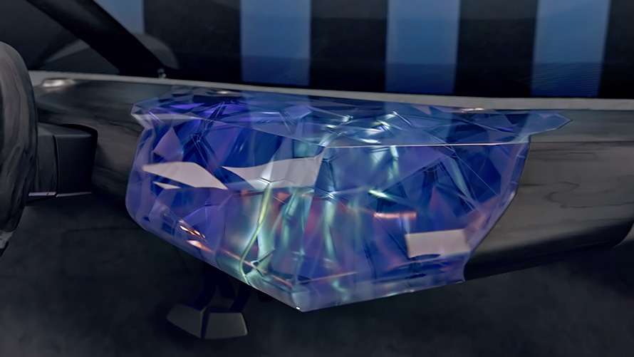 Video sisätilan muotoilusta, leijuva kojelauta veistoksena BMW i Vision Circular 2021 -mallissa BMW i Vision Circular 2021 -visioajoneuvo, sisätilan muotoilu, leijuva kojelauta veistoksena video