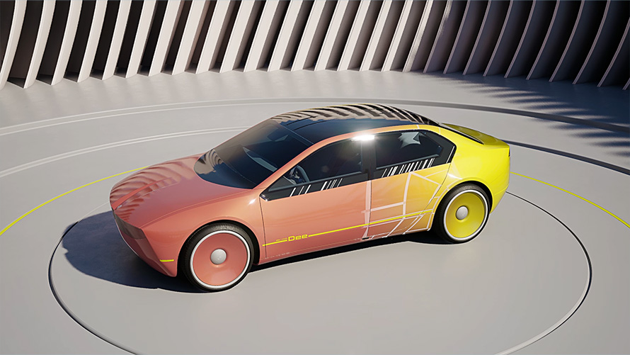 BMW i Vision Dee, E Ink -teknologia BMW i Vision Dee -visioajoneuvo, E Ink -teknologia