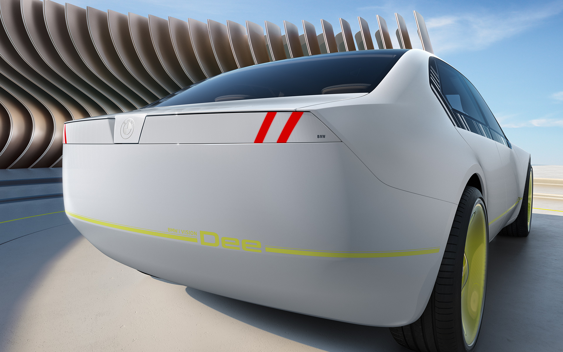 BMW i Vision Dee, ulkopuolen design, takanäkymä BMW i Vision Dee -visioajoneuvo, ulkopuolen design, takanäkymä