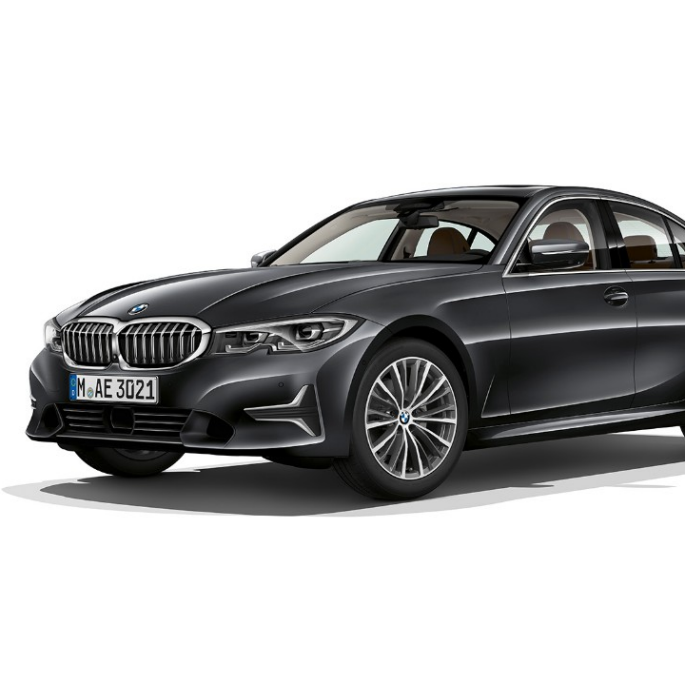BMW 3-sarjan Sedan, Business Luxury -malli. Sivukuva BMW 3-sarjan Sedanin Business Luxury -mallista.